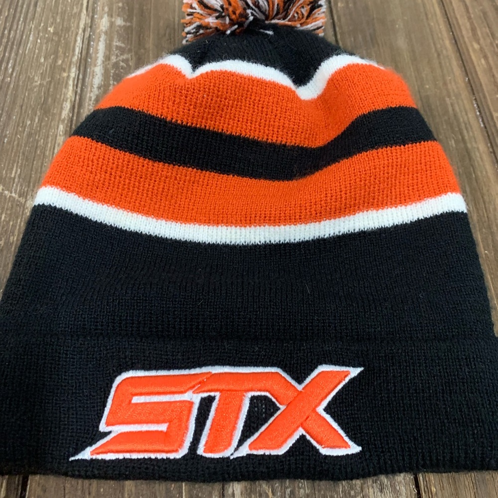 STX Men's Black and Orange Beanie